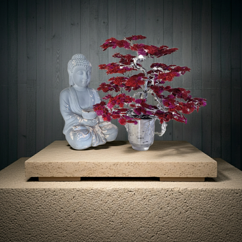 Roter Bonsai Baum