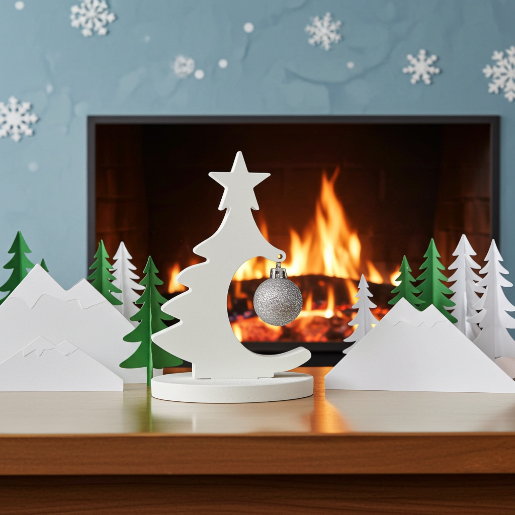 Christbaum mit Kugel aus Gips