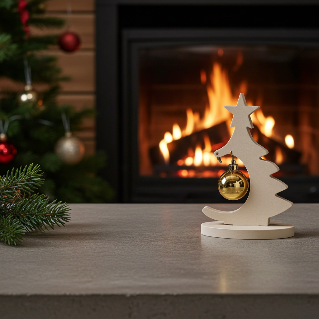 Christbaum mit Kugel aus Gips